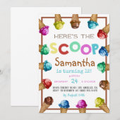 Hier ist die Einladung von Scoop Ice Cream Birthda (Vorne/Hinten)