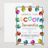 Hier ist die Einladung von Scoop Ice Cream Birthda (Vorne/Hinten)