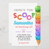 Hier ist die Einladung von Scoop Ice Cream Birthda (Vorne/Hinten)
