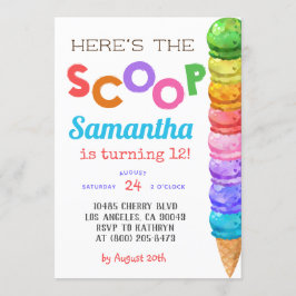 Hier ist die Einladung von Scoop Ice Cream Birthda