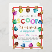 Hier ist die Einladung von Scoop Ice Cream Birthda (Vorne/Hinten)