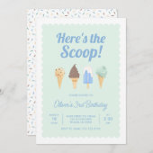 Hier ist die Einladung von Scoop Ice Cream Birthda (Vorne/Hinten)
