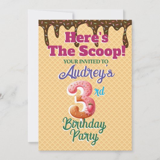 Hier ist die Einladung zu Scoop Waffle Cone (Vorderseite)