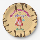 Hier ist die Einladung zu Scoop Waffle Cone Pappteller (Vorderseite)