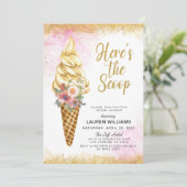 Hier ist die Einladung zum Scoop Ice Cream Brautpa (Stehend Vorderseite)