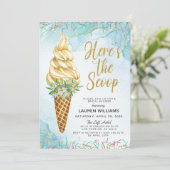Hier ist die Einladung zum Scoop Ice Cream Brautpa (Stehend Vorderseite)