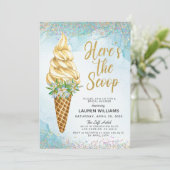 Hier ist die Einladung zum Scoop Ice Cream Brautpa (Stehend Vorderseite)