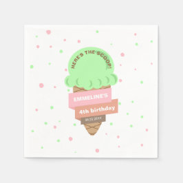 Hier ist die Minzeiscreme-Süße-Birthday Serviette