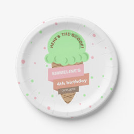 Hier ist die Neuigkeit Mint-Eiscreme Süßer Geburts Pappteller