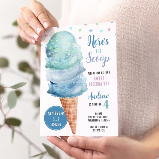 Hier ist die Schotteneis-Birthday-Party-Einladung Einladung