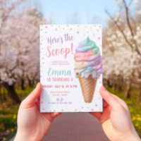 Hier ist die Schotterpastel Pink Ice Cream Geburts