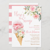 Hier ist die Scoop Baby Shower (Girl) Einladung (Vorne/Hinten)