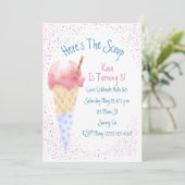 Hier ist die "Scoop Birthday Invitation" Einladung (Stehend Vorderseite)