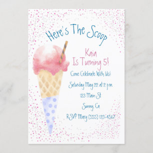 Hier ist die "Scoop Birthday Invitation" Einladung