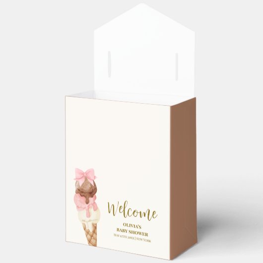 Hier ist die Scoop Bow Ice Cream Baby Dusche Willk Geschenkschachtel (Offen)