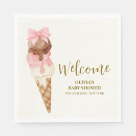 Hier ist die Scoop Bow Ice Cream Baby Dusche Willk Serviette