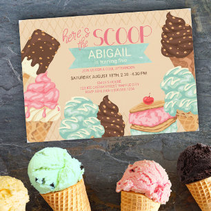 Hier ist die Scoop Eis Geburtstagsfeier Einladung