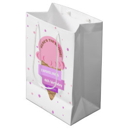 Hier ist die Scoop Eiscreme Süße Pink Geburtstag Mittlere Geschenktüte