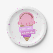 Hier ist die Scoop Eiscreme Süße Pink Geburtstag
