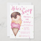 Hier ist die Scoop Girls Ice Cream Birthday Invita Einladung (Vorderseite)