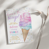 Hier ist die Scoop Girls Ice Cream Dritter Geburts Einladung