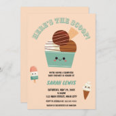 Hier ist die Scoop Ice Cream Baby Dusche Einladung (Vorne/Hinten)