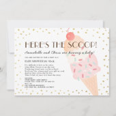 Hier ist die Scoop Ice Cream Baby Shower by Mail Einladung (Vorderseite)