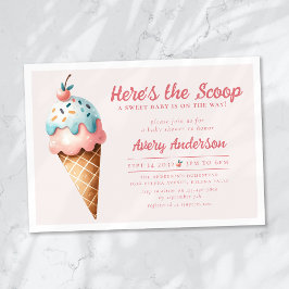Hier ist die Scoop Ice Cream Baby Shower Einladung
