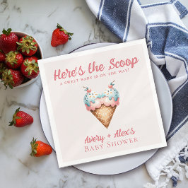 Hier ist die Scoop Ice Cream Baby Shower Serviette