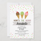 Hier ist die Scoop Ice Cream Birthday Party Einladung (Vorderseite)