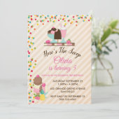 Hier ist die Scoop Ice Cream Birthday Party Einladung (Stehend Vorderseite)