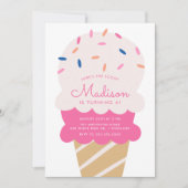 Hier ist die Scoop Ice Cream Birthday Party Einladung (Vorderseite)