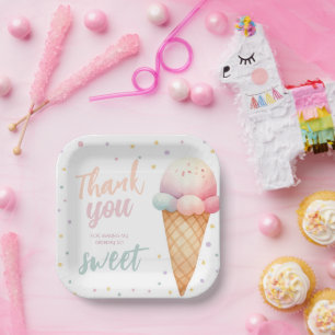 Hier ist die Scoop Ice Cream Birthday Party Pappteller