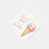 Hier ist die Scoop Ice Cream Birthday Party Serviette (Ecke)