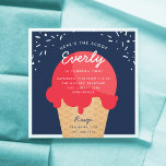 Hier ist die Scoop Ice Cream Cone Kid Birthday Par Einladung<br><div class="desc">Mit diesen festlichen Eis-Einladungen in einer klassischen Farbpalette in Rot, Weiß und Blau können Sie Ihre kleine Geburtstagsfeier feiern. Das moderne Design umfasst einen Waffelkegel mit einer Bruchkerbe aus rotem Eis mit einem Gewölbe "Hier ist die Kugel" über der Oberseite, und die Details zu den Geburtstagsfeiern Ihres Kindes darunter. Ideal...</div>