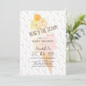 Hier ist die Scoop Ice Cream Girl Pink Baby Dusche Einladung (Stehend Vorderseite)