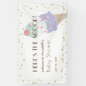Hier ist die Scoop Ice Cream Lila Baby Shower Banner (Vertikal)