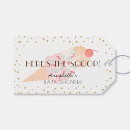 Hier ist die Scoop Ice Cream Pink Baby Dusche Geschenkanhänger