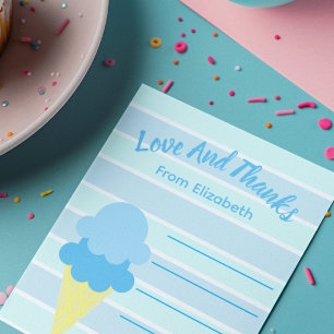 Hier ist die Scoop Ice Cream Summer Baby Dusche Dankeskarte