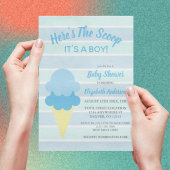 Hier ist die Scoop Ice Cream Summer Baby Dusche Einladung