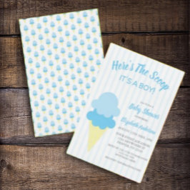 Hier ist die Scoop Ice Cream Summer Baby Dusche Einladung