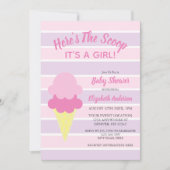 Hier ist die Scoop Ice Cream Summer Baby Dusche Einladung (Vorderseite)