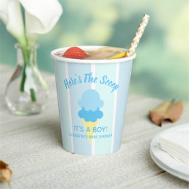 Hier ist die Scoop Ice Cream Summer Baby Dusche Pappbecher