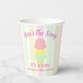 Hier ist die Scoop Ice Cream Summer Baby Dusche Pappbecher (Vorderseite)