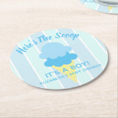 Hier ist die Scoop Ice Cream Summer Baby Dusche Runder Pappuntersetzer (Angewinkelt)