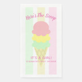 Hier ist die Scoop Ice Cream Summer Baby Dusche Serviette (Vorderseite)