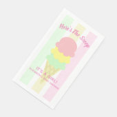 Hier ist die Scoop Ice Cream Summer Baby Dusche Serviette (Ecke)