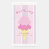 Hier ist die Scoop Ice Cream Summer Baby Dusche Serviette (Vorderseite)