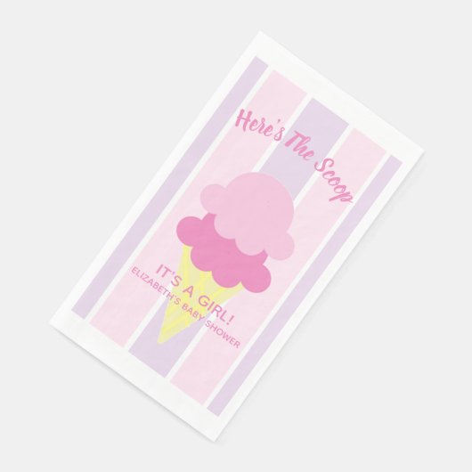 Hier ist die Scoop Ice Cream Summer Baby Dusche Serviette (Ecke)