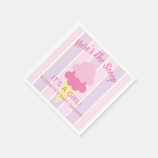 Hier ist die Scoop Ice Cream Summer Baby Dusche Serviette (Ecke)